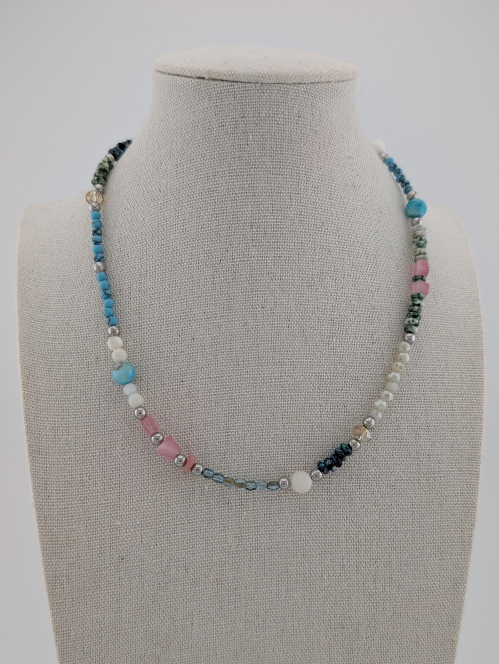 Gemstone Choker - Multicolor - Artisan Jewelry - D095